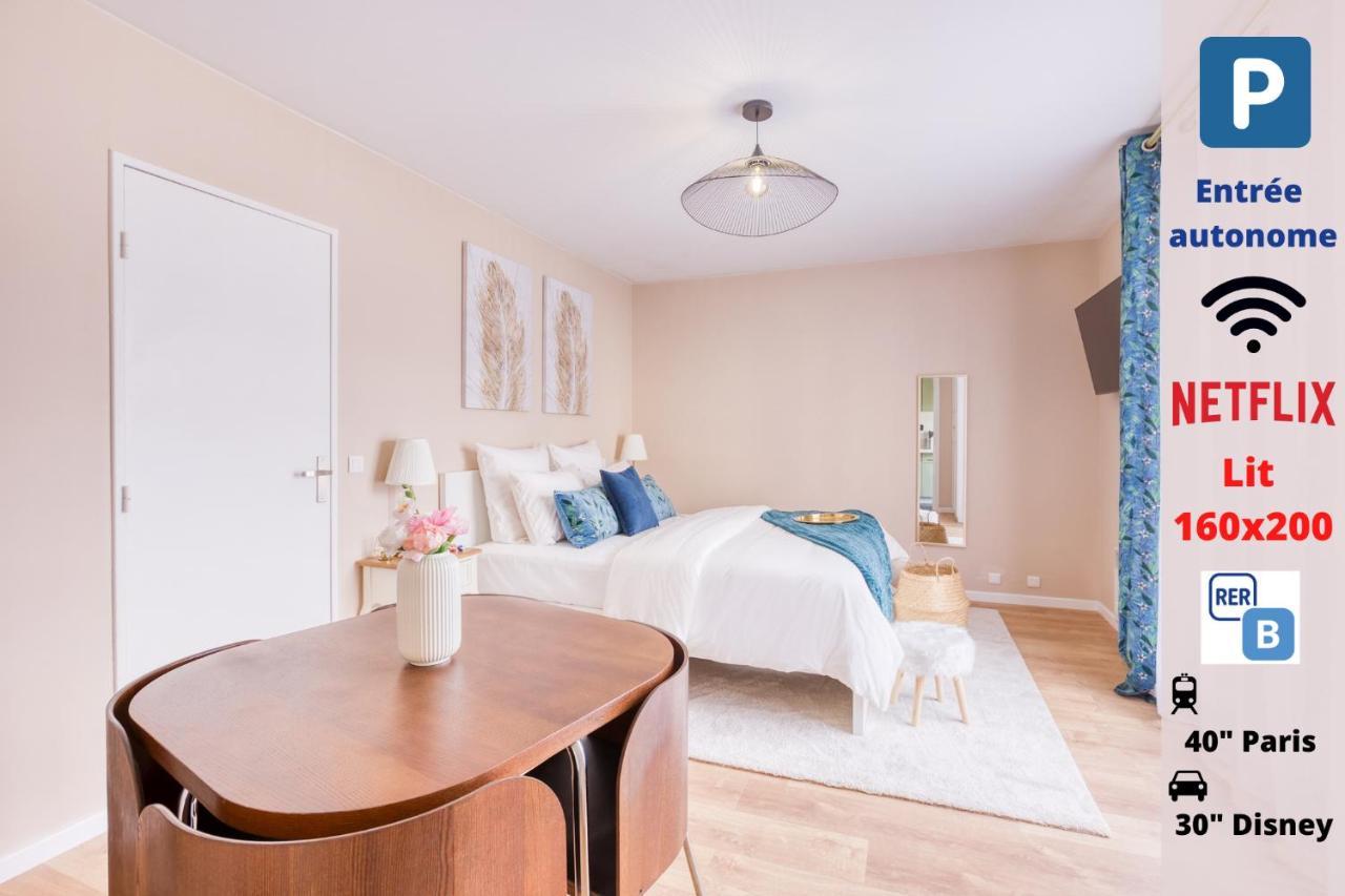 Studio Hotel - Lit King Size - Parking - Wifi - Proche Cdg Livry-Gargan Buitenkant foto